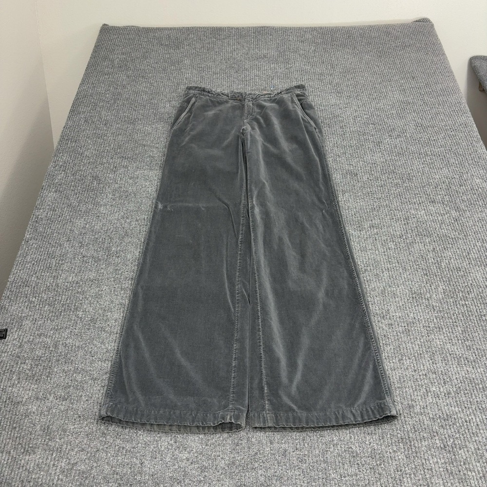Masons Pants Womens 42 Grey Cotton Corduroy Wide Leg Made in Italy Casual Style
